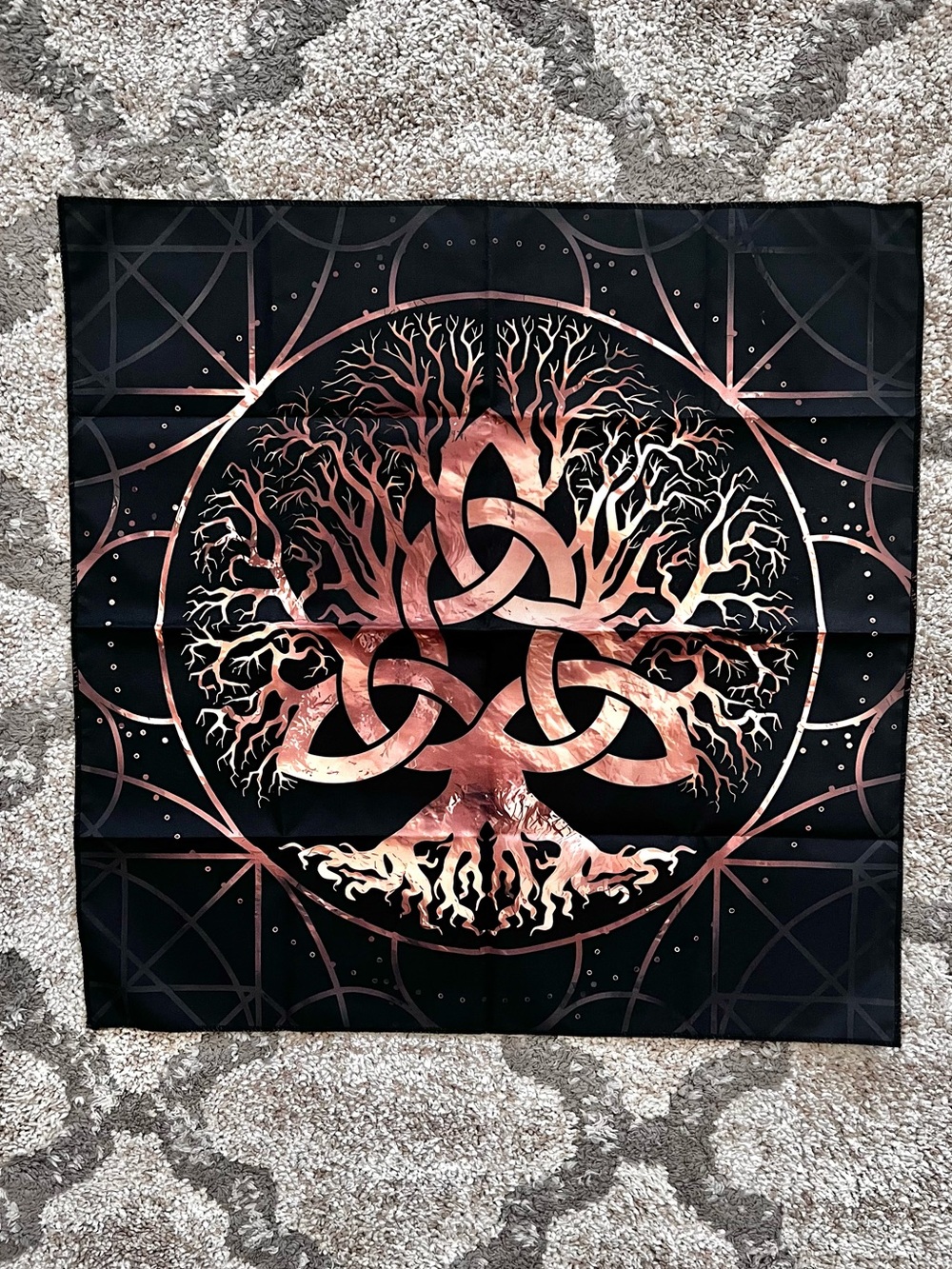 Mystical Celtic Tree of Life Tarot / Altar Cloth 19” Square